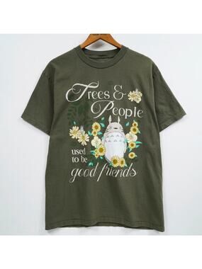 Studio Ghibli Totoro Graphic T-Shirt XL Olive Green BoxLunch Anime Tee